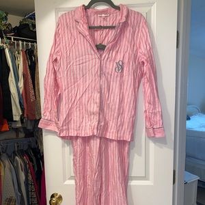 Victoria’s Secret pink shimmer stripe pajama set